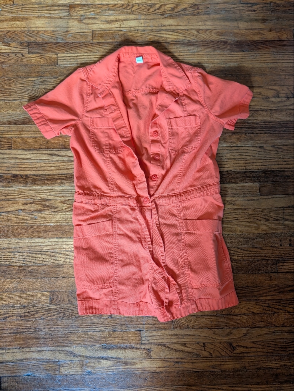 Old Navy Coral Button-Front Jumpsuit